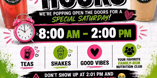 Saturday popup hours