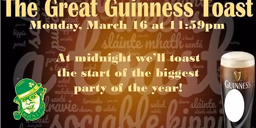 Guinness Toast to Celebrate St Pat's