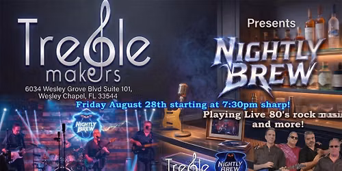 Playing live 80's music and more at Treble Makers
