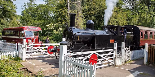 Travel by Vintage Bus for a Roast dinner on a steam train in Derbyshire 
