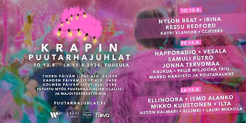 Krapin Puutarhajuhlat 2026 \/\/ 13.8.-15.8.2026
