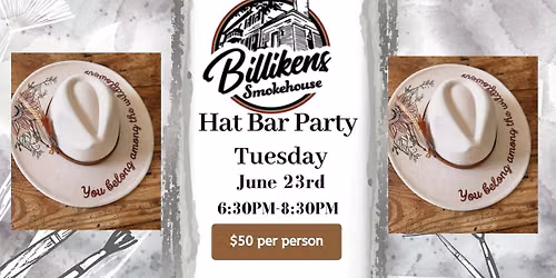 Hat Bar Party at Billiken's Smokehouse