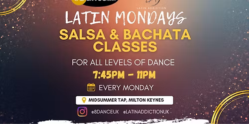 Milton Keynes Salsa & Bachata Mondays | Classes + FREE Social Party