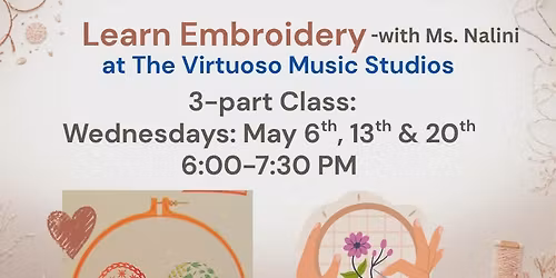 Learn Embroidery: 3-part Class