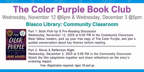 The Color Purple Book Club @Blasco