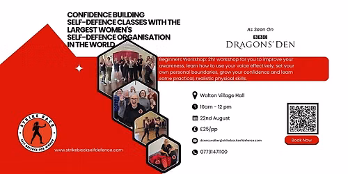 Beginners Self Defence Workshop for Women & Girls