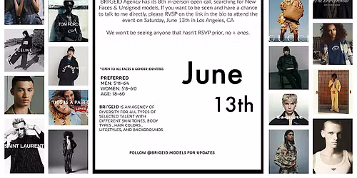 Model Speed Open Call - LA