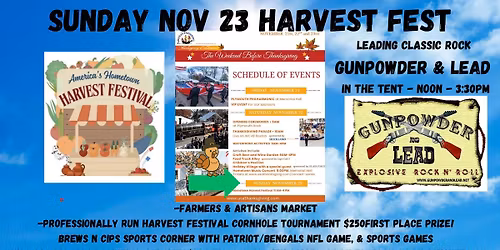GUNPOWDER & LEAD - Plymouth Harvest Festival Nov 23rd !