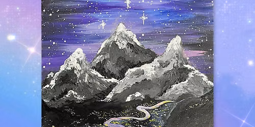 Starry Mountain Night Canvas