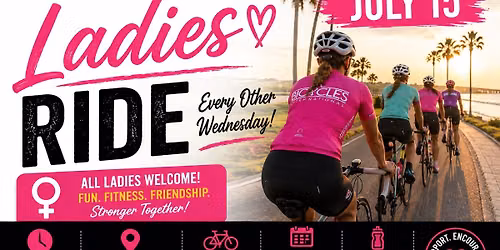 \ud83d\udeb4\u200d\u2640\ufe0f\ud83c\udf38 WEDNESDAY NIGHT LADIES RIDE \ud83c\udf38\ud83d\udeb4\u200d\u2640\ufe0f
