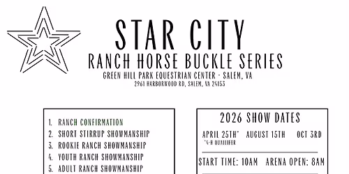 Star City Ranch Horse Buckle Series Show #1