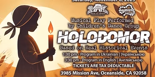 Holodomor: Musical Play | A Family-Friendly Afternoon of Art & History