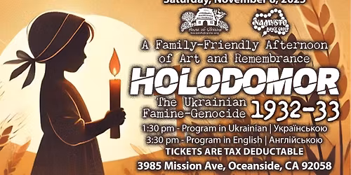 Holodomor 1932-33: A Family-Friendly Afternoon of Art and Remembrance