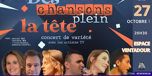 Concert de vari\u00e9t\u00e9 "Des chansons plein la t\u00eate"