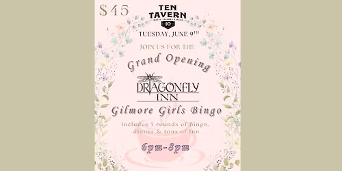 Gilmore Girls Dragonfly Inn Bingo