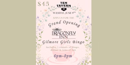 Gilmore Girls Dragonfly Inn Bingo