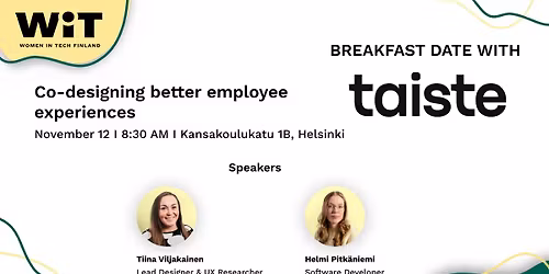 WiT x Taiste Breakfast Date: Co-designing better employee experiences