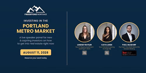 Live Speaking Panel: Getting Into Real Estate Investing in the Portland Metro Area in 2026