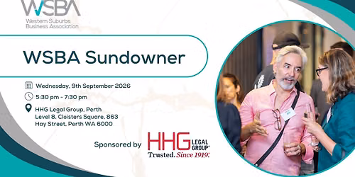 WSBA Sundowner Sponsored by HHG Legal Group, Perth 