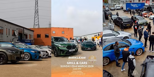 Grill & Cars Meet Sunday 22nd March 2026