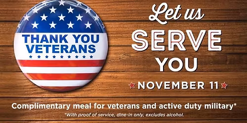 Vets & Active Duty Eat Free