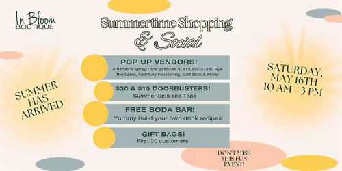 In Bloom Boutique Summertime Shopping Social