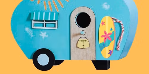 Wood Camper Birdhouse Painting for Teens