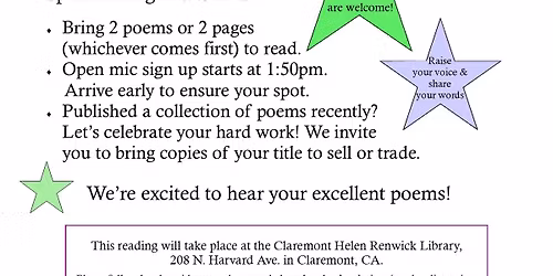 Fourth Saturdays Poetry: Poets About Town Open Mic