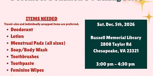 H.O.P.E. Foundation's December Donation & Packing Drive