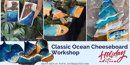 Epoxy Resin Art Class: Ocean Cheese Board - Classic | San Diego