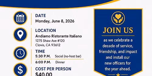 Clovis Country Lions Club\u2019s 10th Anniversary &  Officer Installation Dinner! 