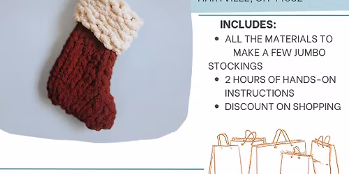 Beginner Friendly Hand Knit Jumbo Stocking Class