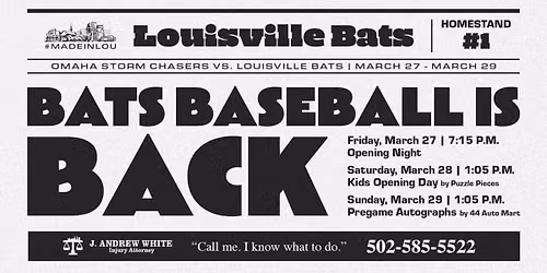 Omaha Storm Chasers at Louisville Bats at Louisville Slugger Field