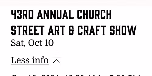 Annual Church Street Art & Craft Show