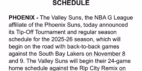 Valley Suns vs. Rip City Remix