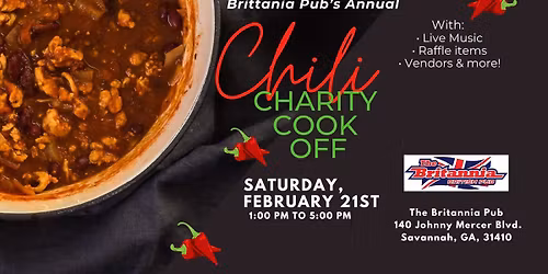 2026 Annual Charity Chili Cook Off @ The Britannia Pub on Wilmington Island