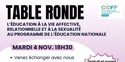 Table Ronde sur l'\u00e9ducation \u00e0 la vie affective, relationnelle et sexuelle
