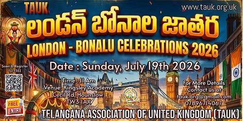 TAUK -London Bonalu Celebrations - July 19th 2026 - Hounslow