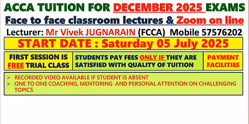 ACCA TUITION VIVEK JUGNARAIN. 