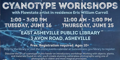 Cyanotype workshop with Flowstate artist in residence Eric Carroll