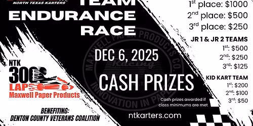 300 LAPS Endurance Race, sponsored by Maxwell Paper Products