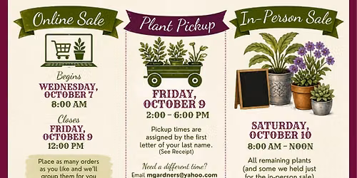 BCMGA Fall Plant Sale - In Person Portion