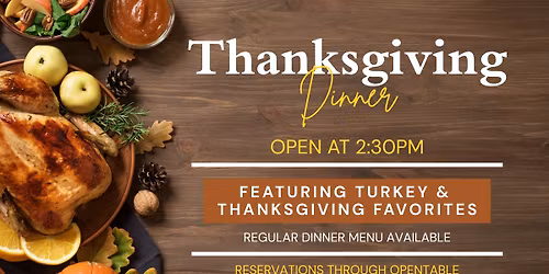 Thanksgiving Dinner at Copperwood Tavern!
