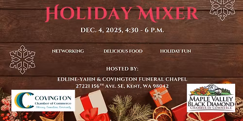 Joint Holiday Mixer: Covington and Maple Valley-Black Diamond Chambers
