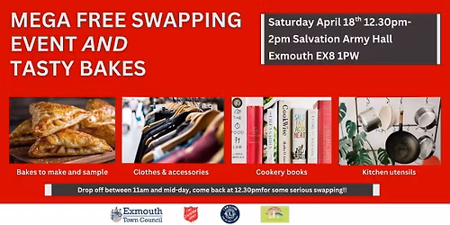 Mega free swapping event - clothes, cookery books, kitchen utensils