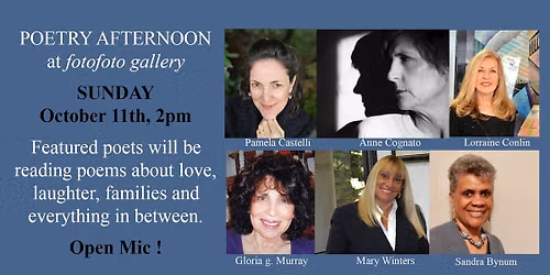 POETRY AFTERNOON at fotofoto gallery \u2022 Sunday, October 11th at 2pm.