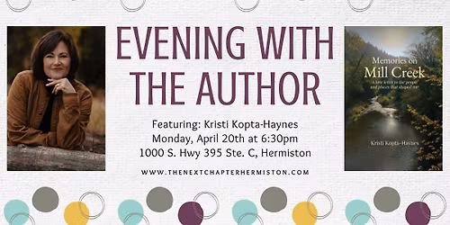 Evening with the Author - Kristi Kopta-Haynes visits The Next Chapter