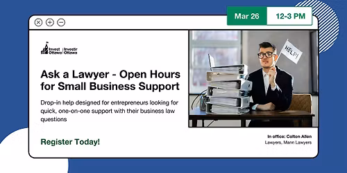 Ask a Lawyer - Open Hours for Small Business Support (In Person)