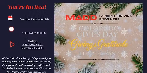 MADD Colorado's Giving and Gratitude Luncheon