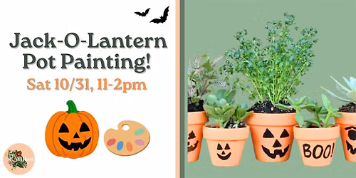Jack-O-Lantern Pot Painting